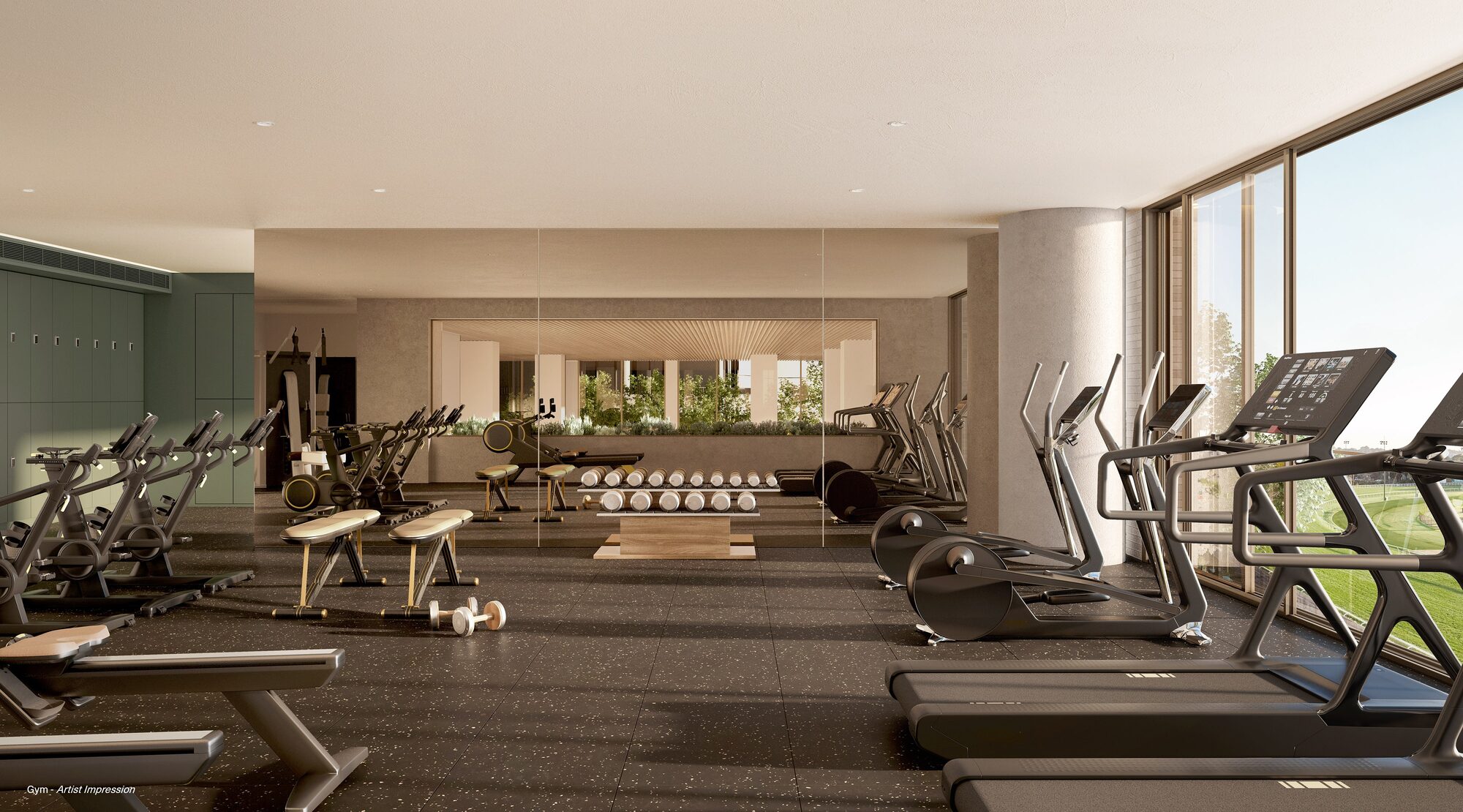 Fully equipped residents gym, artist impression